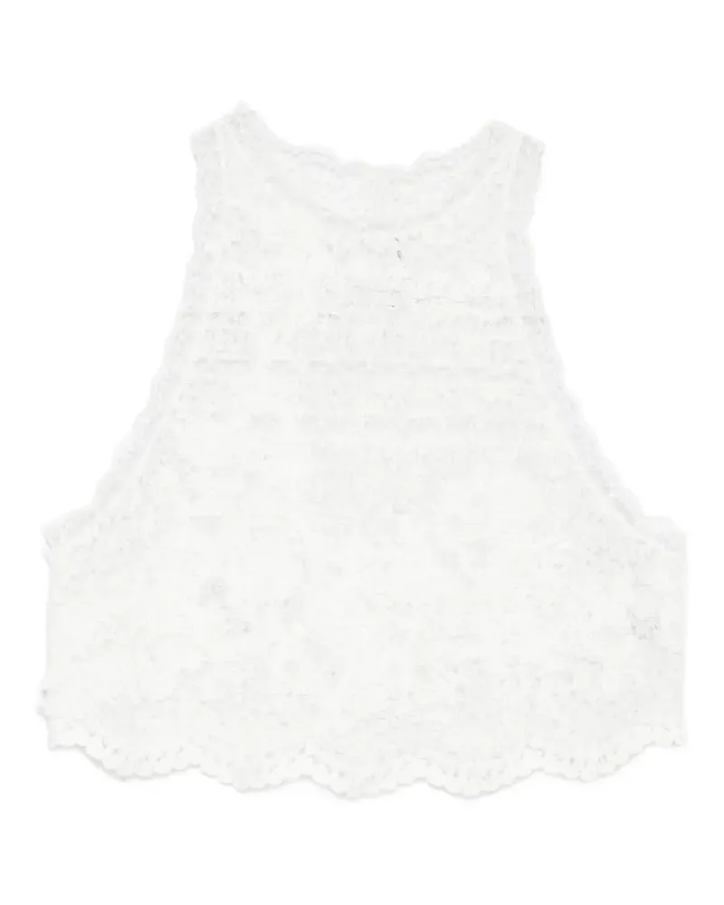 Ermanno Scervino Tanktop aus Spitze mit Stickerei - Weiß Weiß