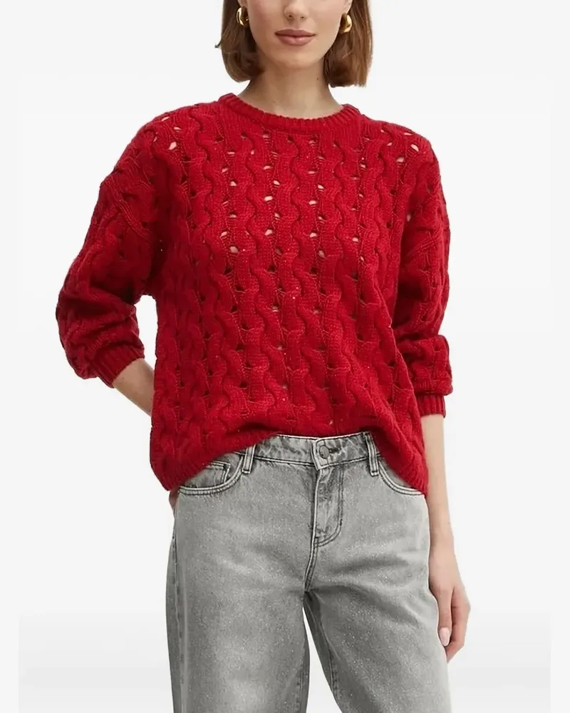 Guess Pullover mit Zopfmuster - Rot Rot