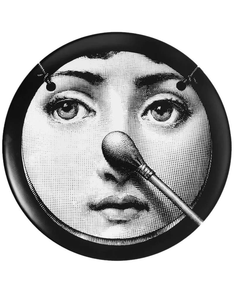 Fornasetti Tema e Variazioni n.161 Wandteller - Schwarz Schwarz