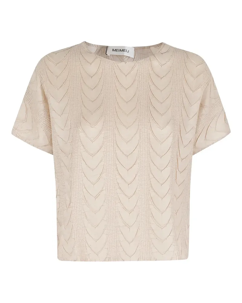 MEIMEIJ textured short-sleeve top - Nude Nude