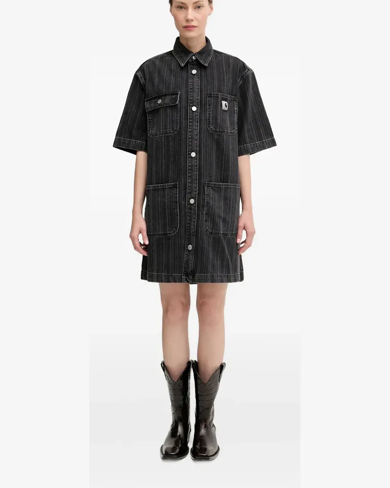 Carhartt WIP Hemdkleid mit Nadelstreifen - Schwarz Schwarz