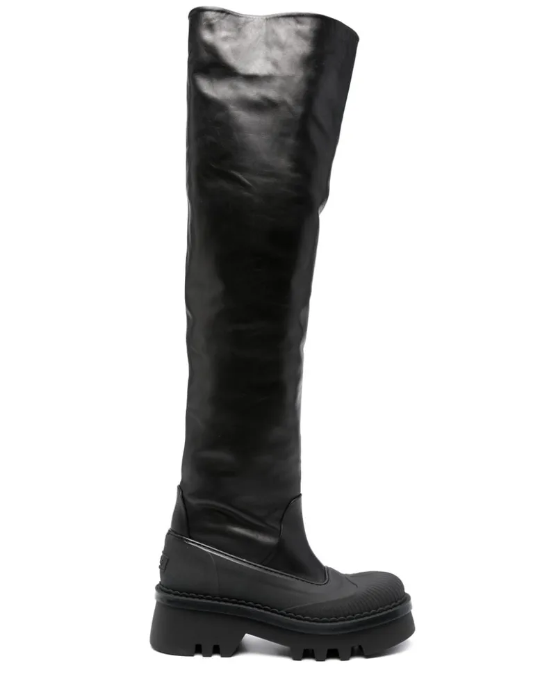 Chloé Raina Overknee-Stiefel 25mm - Schwarz Schwarz