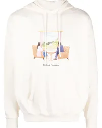 Drôle de Monsieur Voyage Hoodie mit Logo-Print Nude