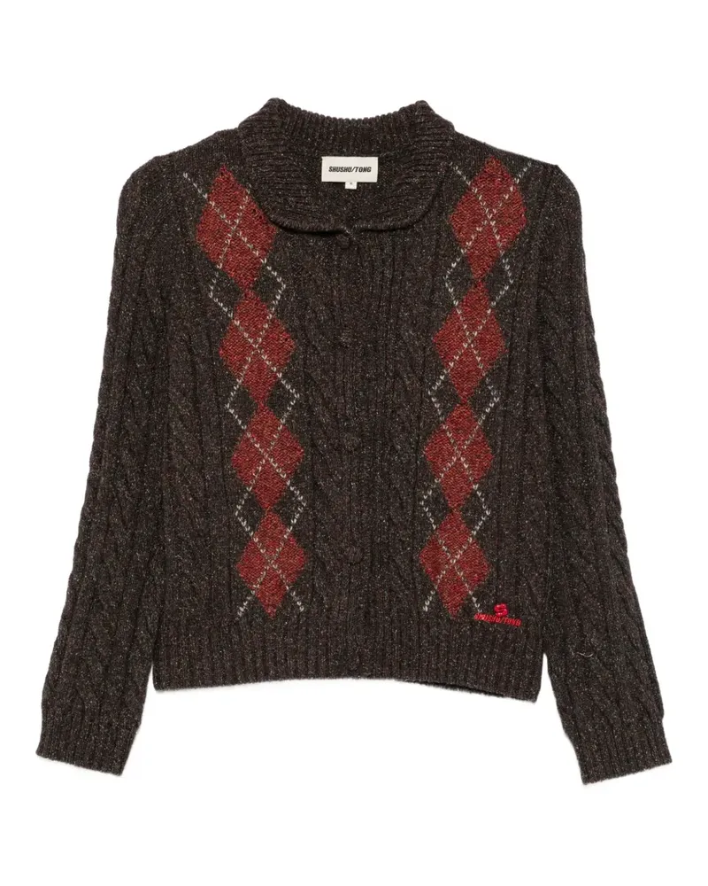 SHUSHU/TONG Cardigan mit Argyle-Muster - Braun Braun