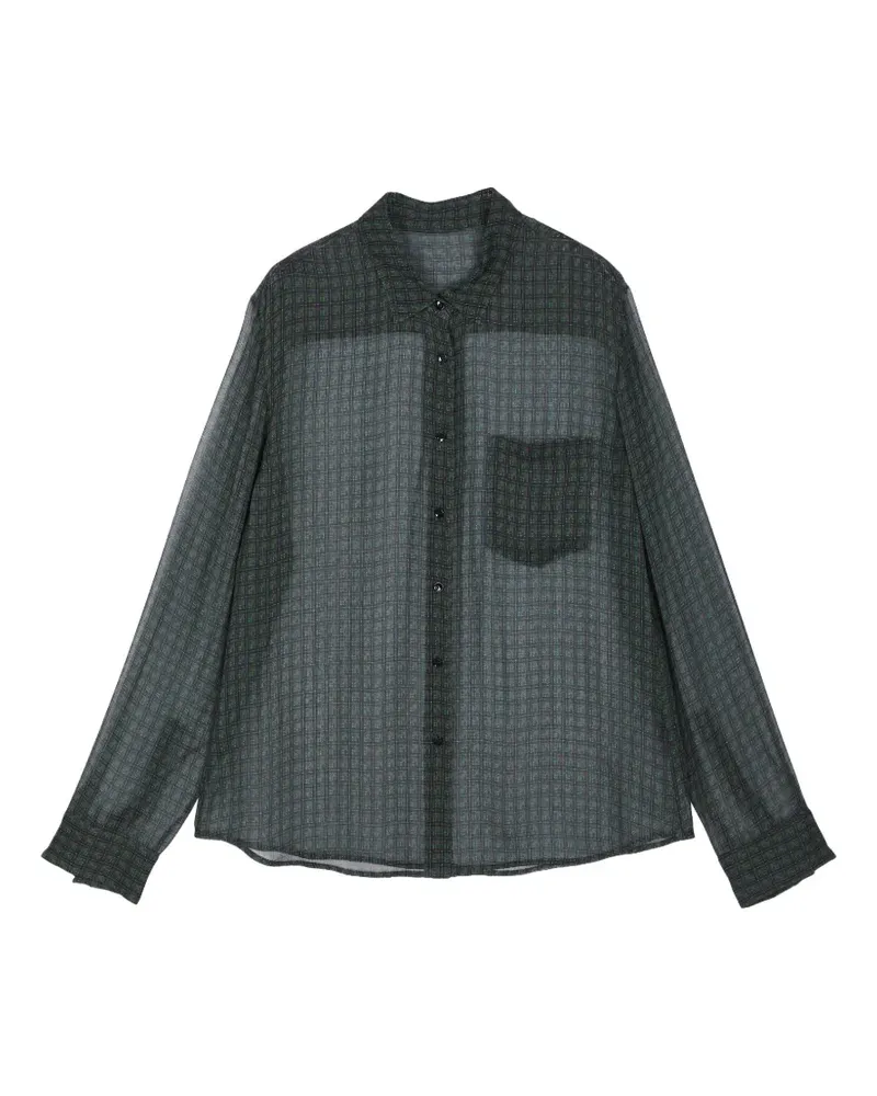 JNBY Seidenbluse mit karierten Taschen - Grün Grün
