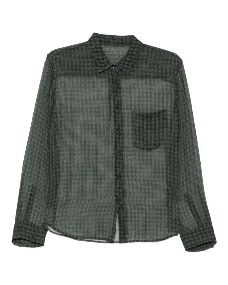 JNBY Seidenbluse mit karierten Taschen - Grün Grün