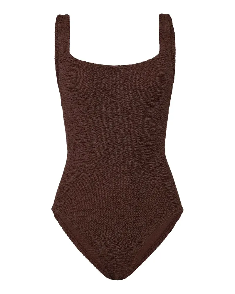 Hunza G Badeanzug mit eckigem Ausschnitt - Braun Braun