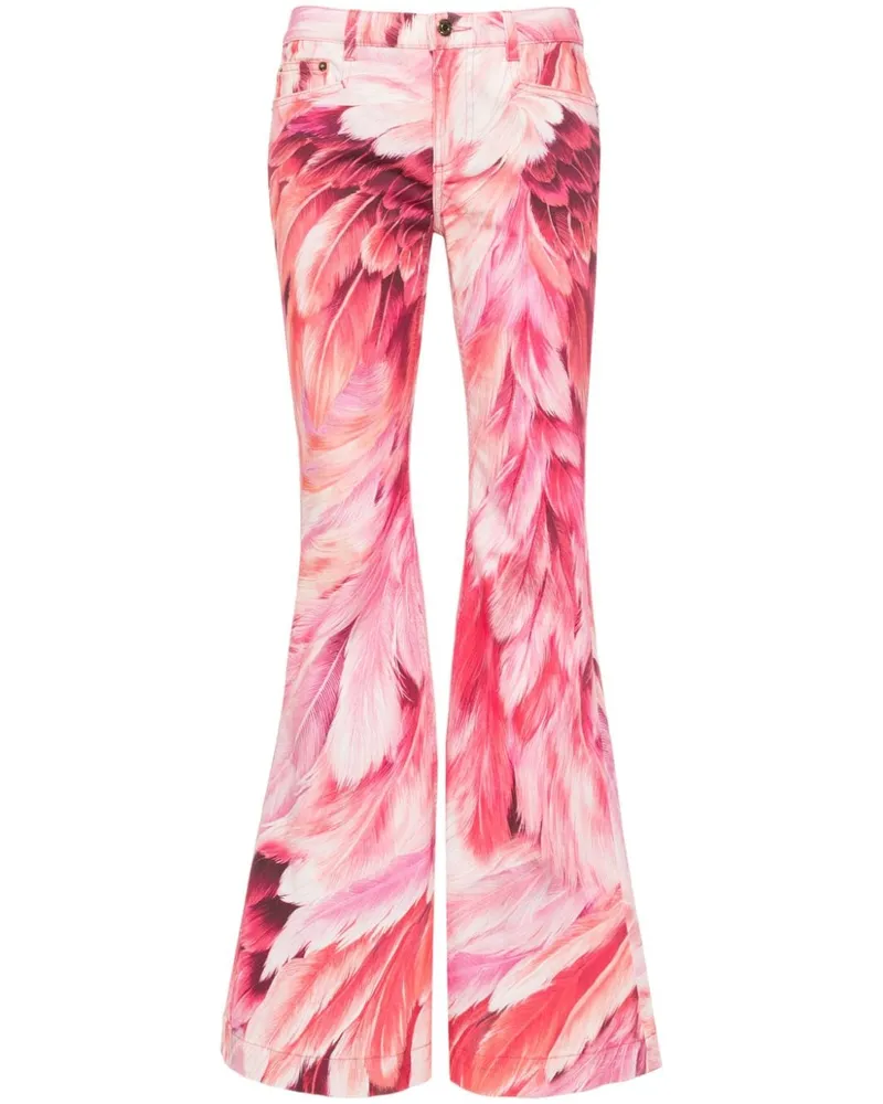 Roberto Cavalli Ausgestellte Jeans mit Print Rosa