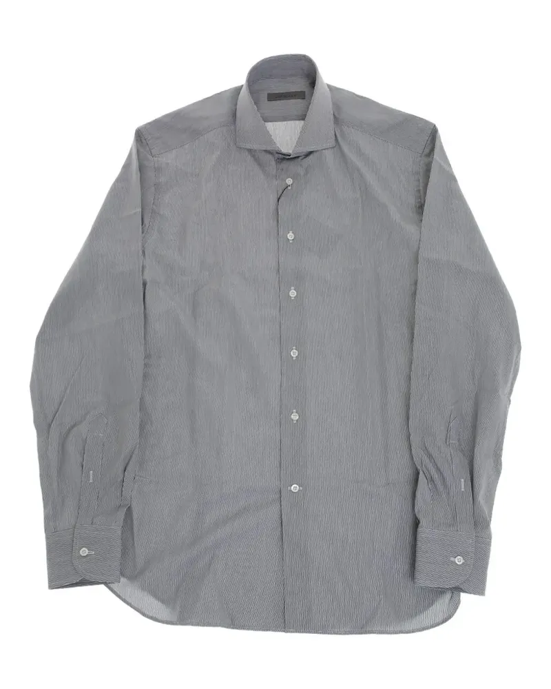 Corneliani striped long-sleeve shirt - Schwarz Schwarz