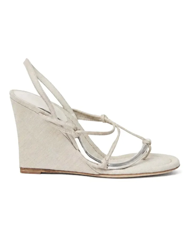 Christopher Esber Molten hardware wedge sandals - Nude Nude