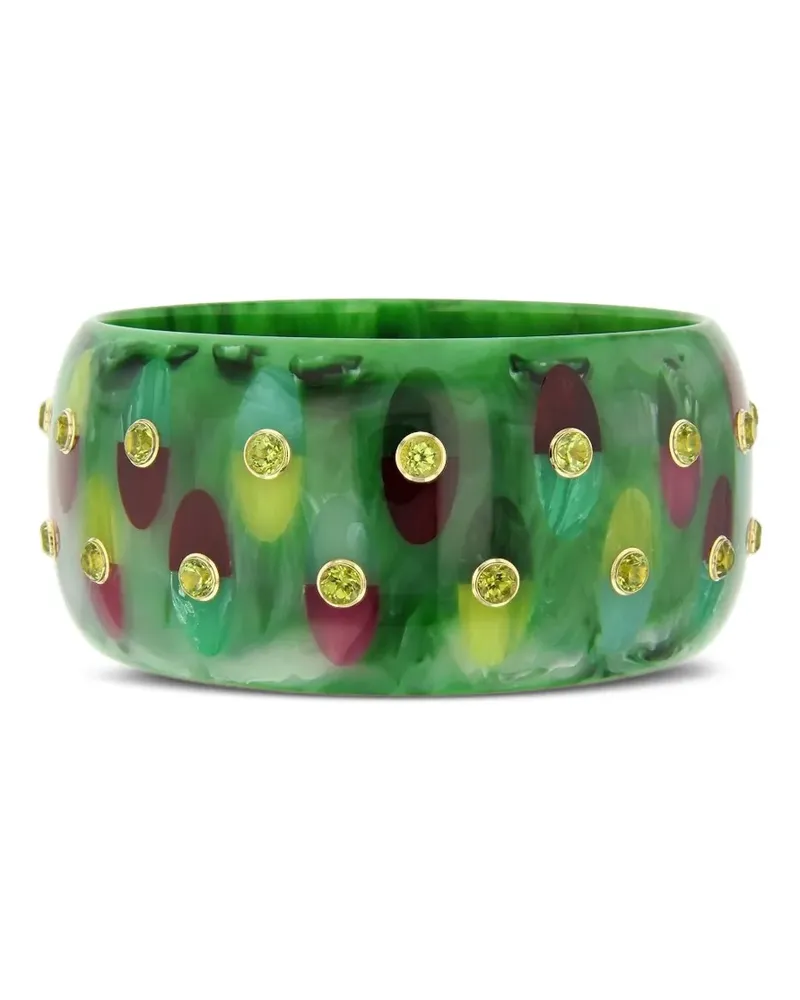 Mark Davis 18kt Gelbgoldarmband mit Peridot-Bakelit Gold