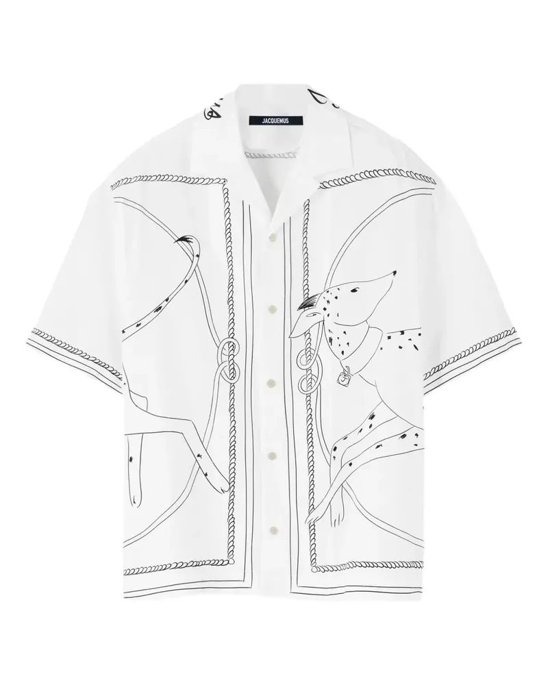 Jacquemus Hemd mit Hunde-Print - Weiß Weiß