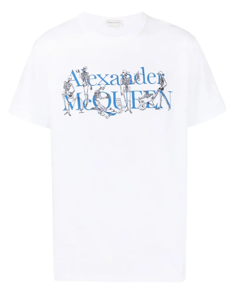 Alexander McQueen Kurzärmeliges T-Shirt mit Logo-Print - Weiß Weiß