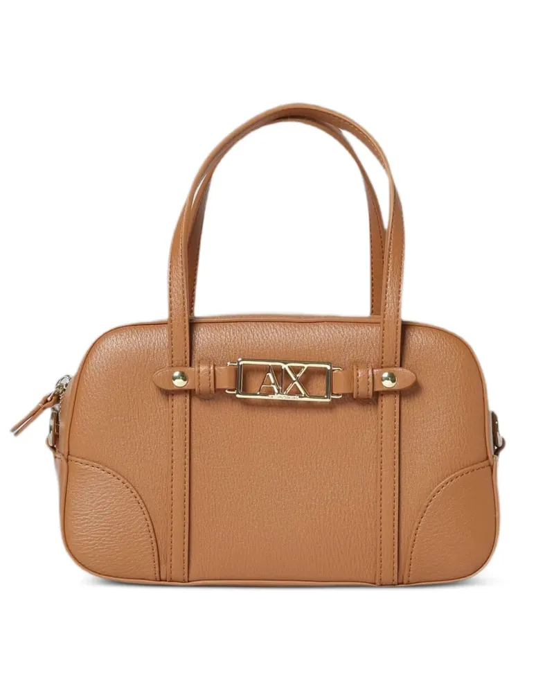 Armani Exchange Schultertasche mit Logo-Schild - Braun Braun