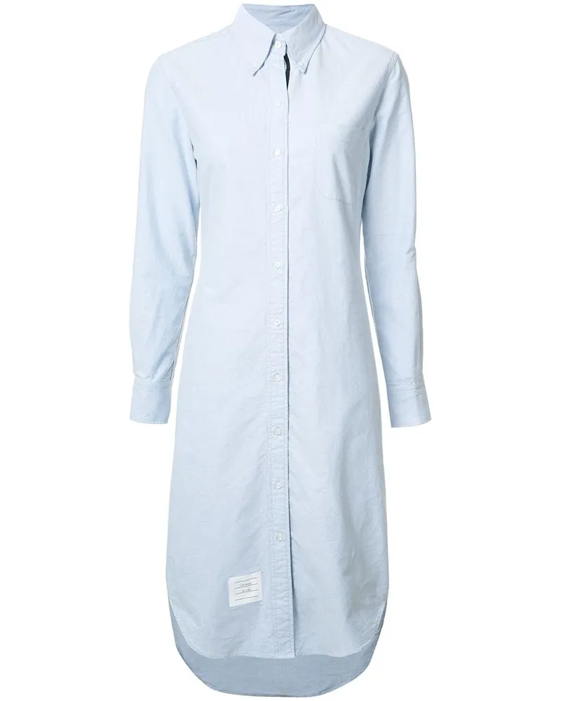 Thom Browne Hemdkleid mit Logo-Patch - Blau Blau