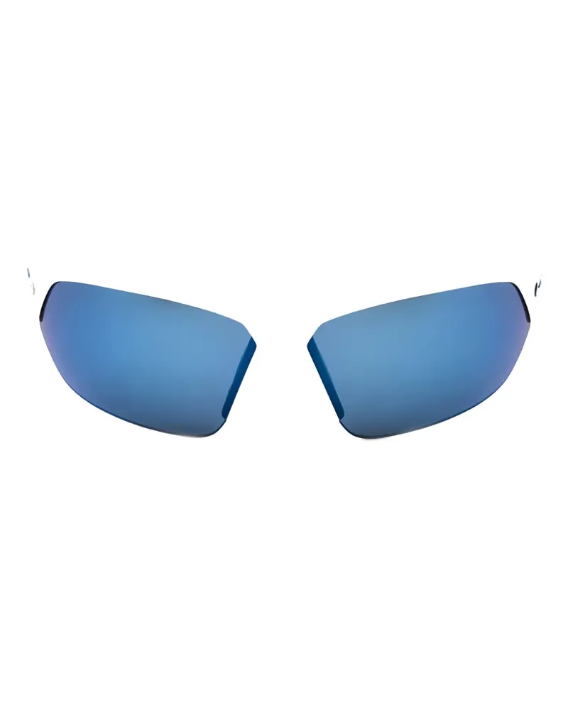 Nike Sonnenbrille mit Shield-Gestell und Halbrand - Weiß Weiß