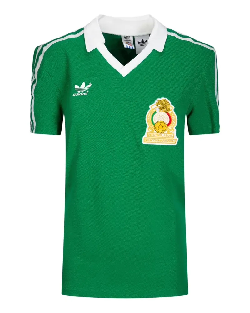 adidas striped V-neck top - Grün Grün