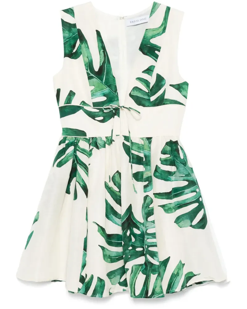 Raquel Diniz Kleid mit Blatt-Print - Weiß Weiß