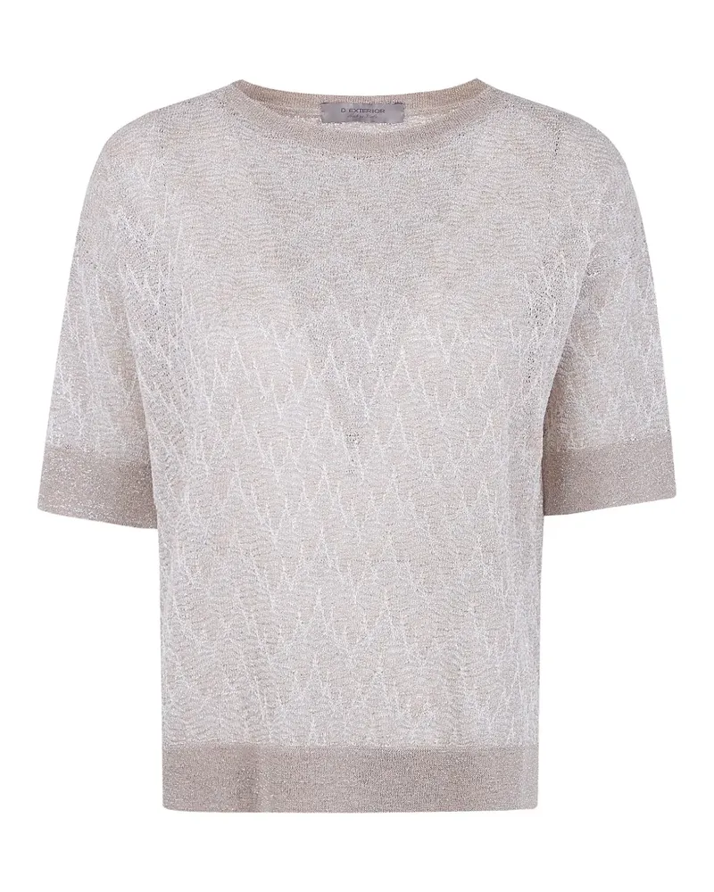 D.EXTERIOR T-Shirt mit Zickzackmuster - Nude Nude