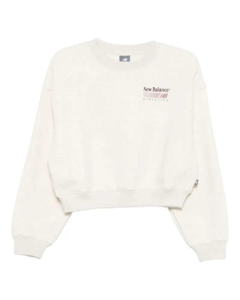 New Balance Cropped-Pullover mit Logo-Print - Nude Nude