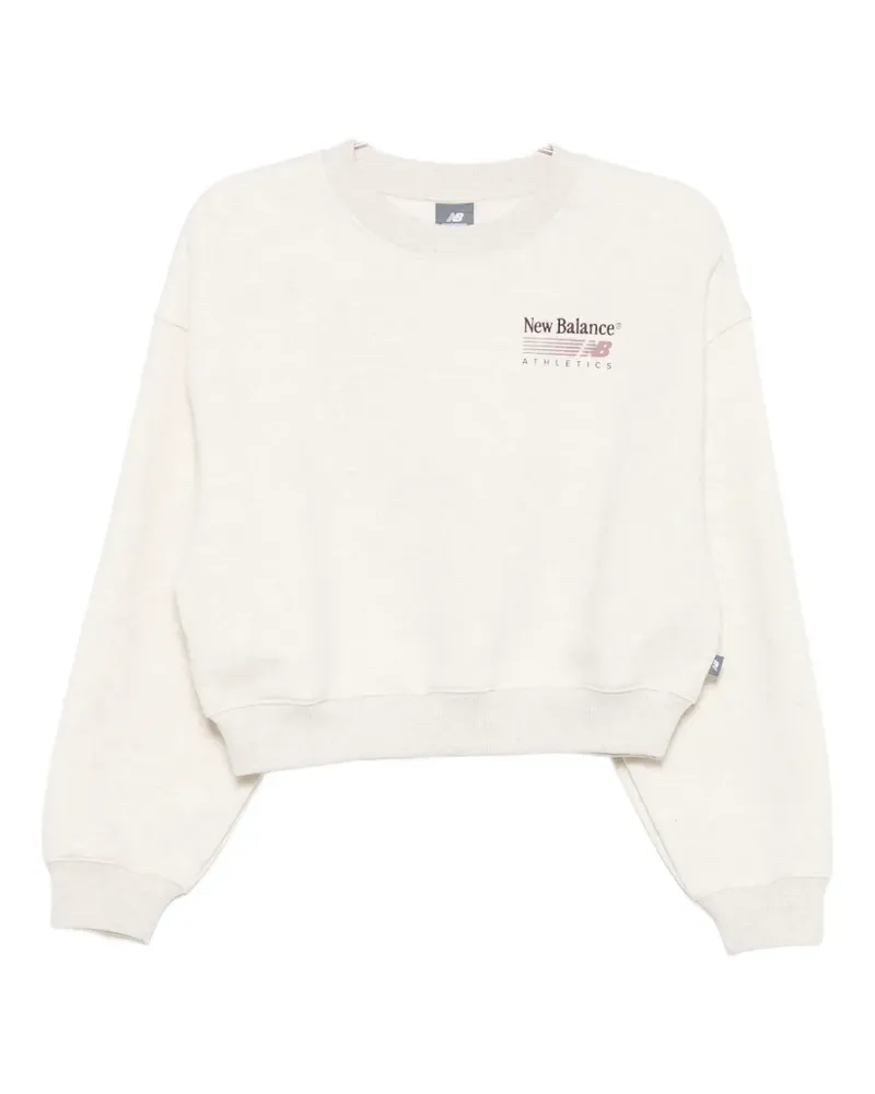 New Balance logo-print cropped sweater - Nude Nude