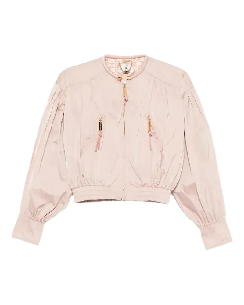 Elisabetta Franchi zip-up bomber jacket - Nude Nude