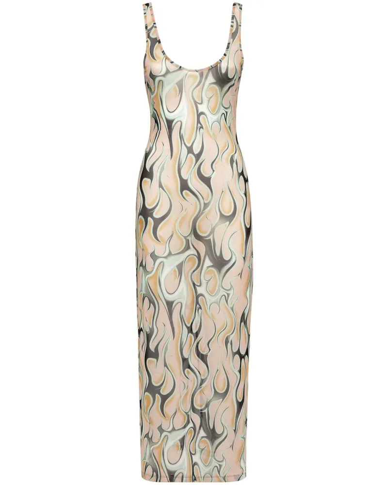 Philipp Plein Flame Midikleid - Nude Nude
