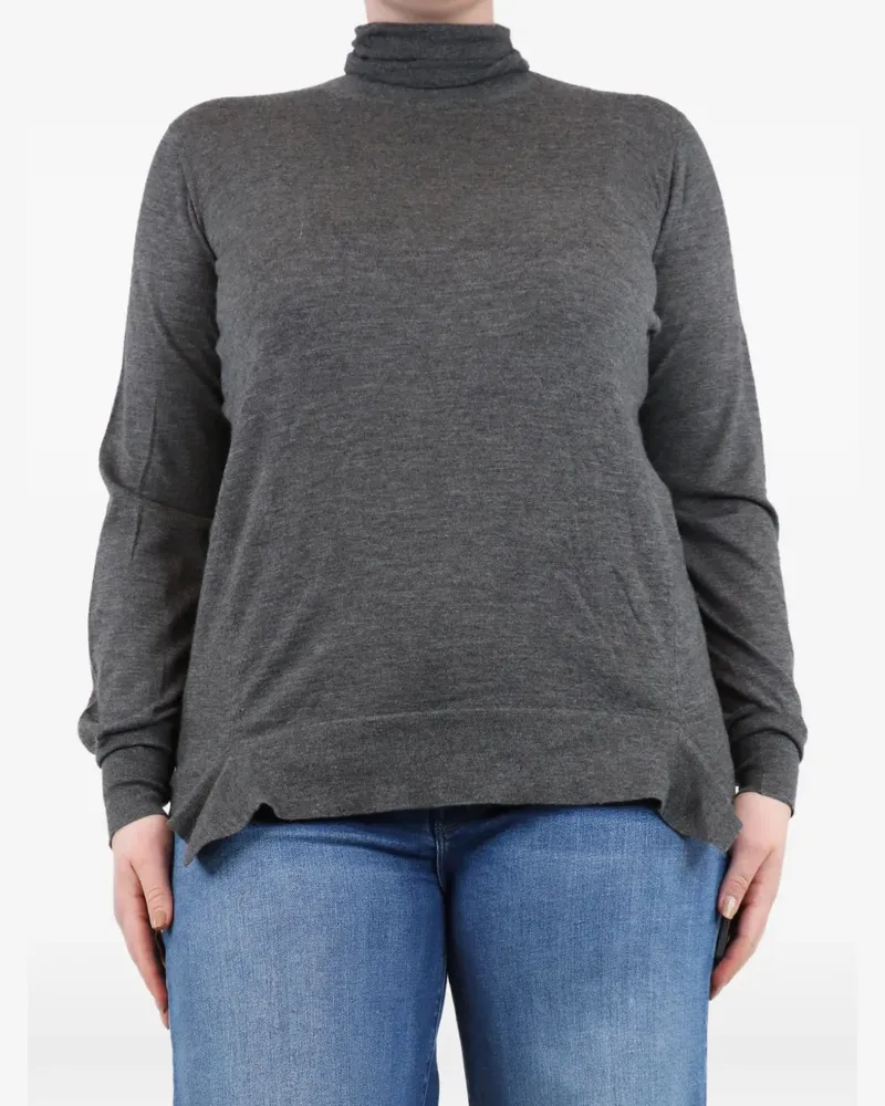 Malo Langärmeliger Pullover mit Seitenschlitzen - Grau Grau