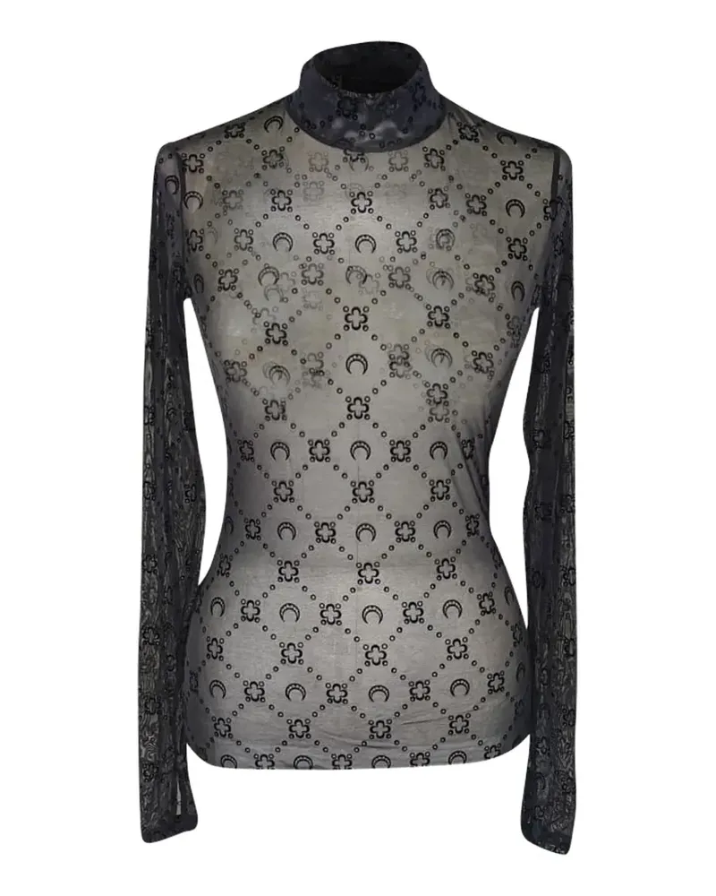Marine Serre Moonogram high-neck top - Schwarz Schwarz