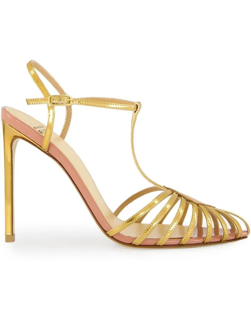 Francesco Russo Sandalen im Metallic-Look 105mm - Gold Gold