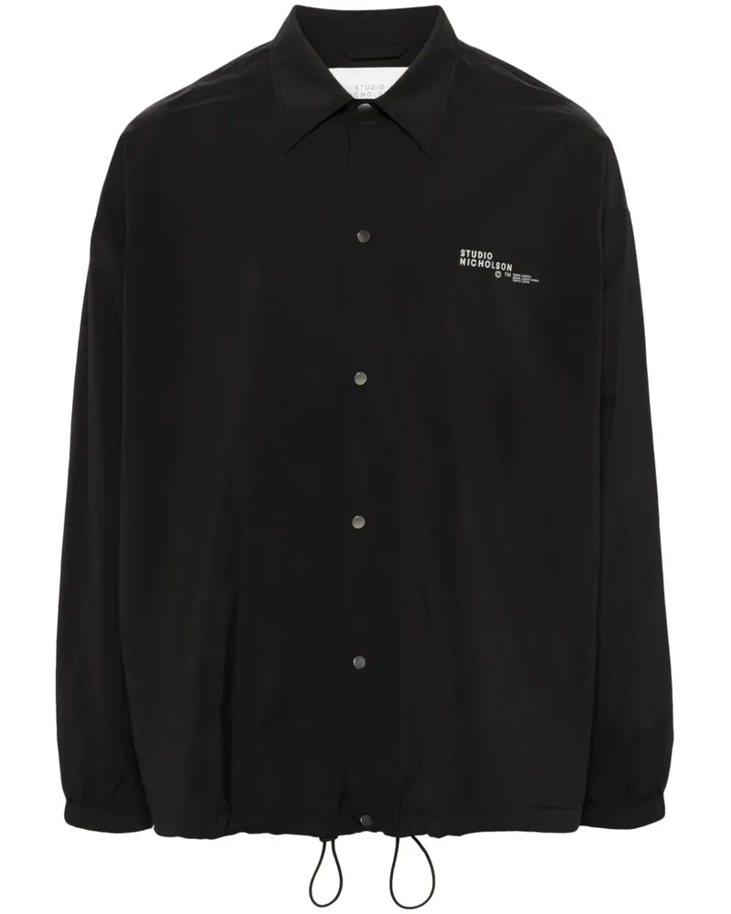 Studio Nicholson Logo-Print-Jacke mit Druckknöpfen - Schwarz Schwarz