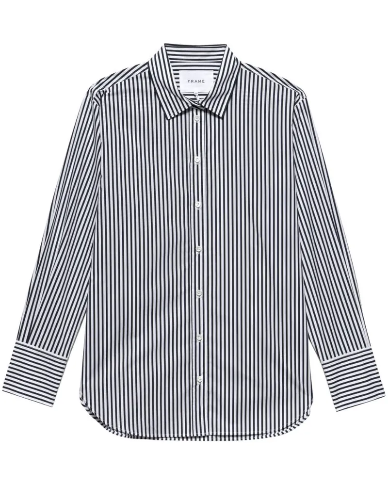 Frame Denim Gestreiftes Hemd aus Bio-Baumwolle - Schwarz Schwarz
