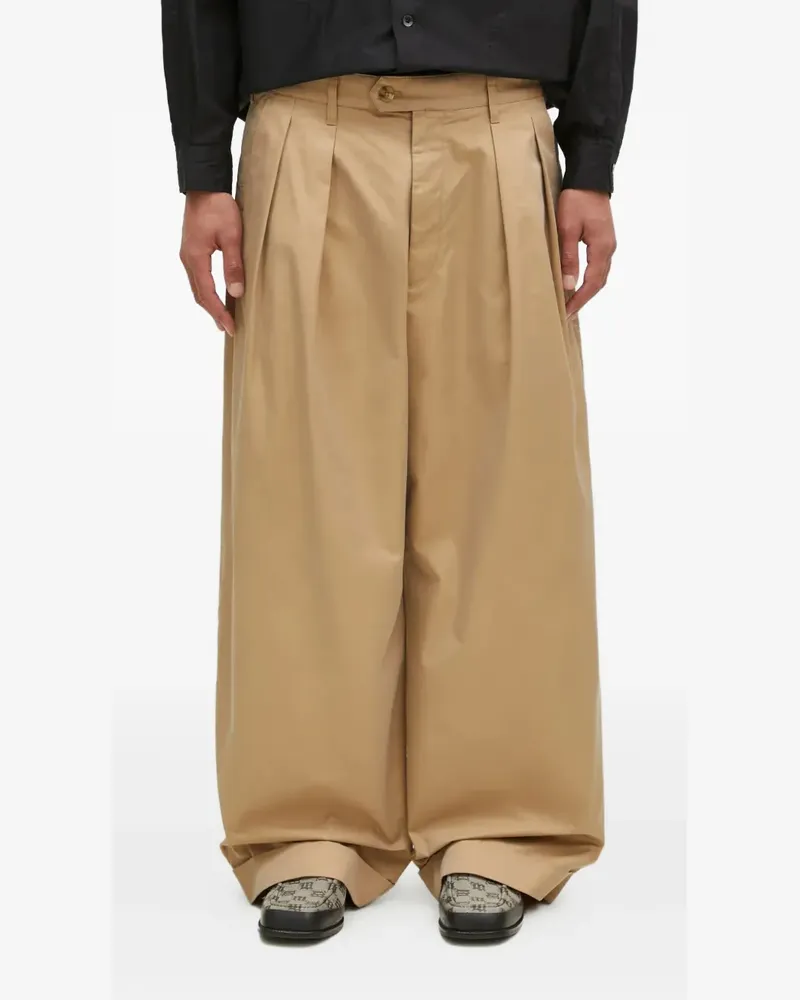 Engineered Garments Wide-Leg-Hose mit Bundfalten - Braun Braun