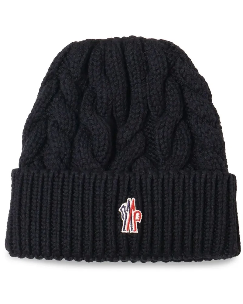 Moncler Mütze mit Logo-Patch - Schwarz Schwarz