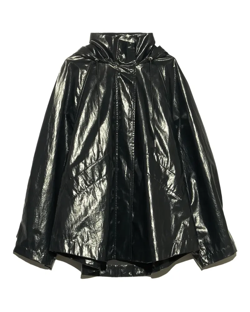 BIMBA Y LOLA Kurzer schwarzer Trenchcoat in A-Linie Schwarz