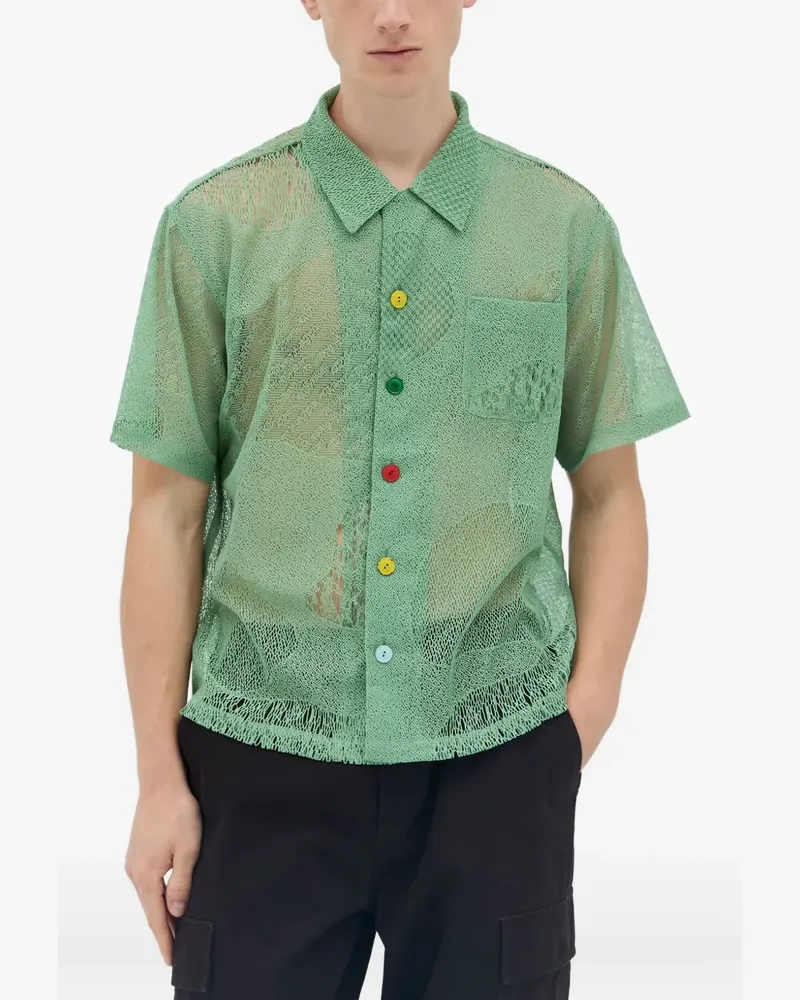 Brain Dead Hemd aus Spitze - Grün Grün