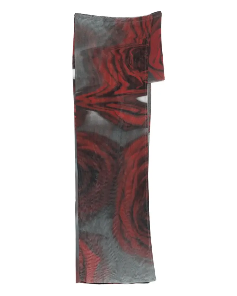 Jean Paul Gaultier Blurry Roses Minirock - Rot Rot