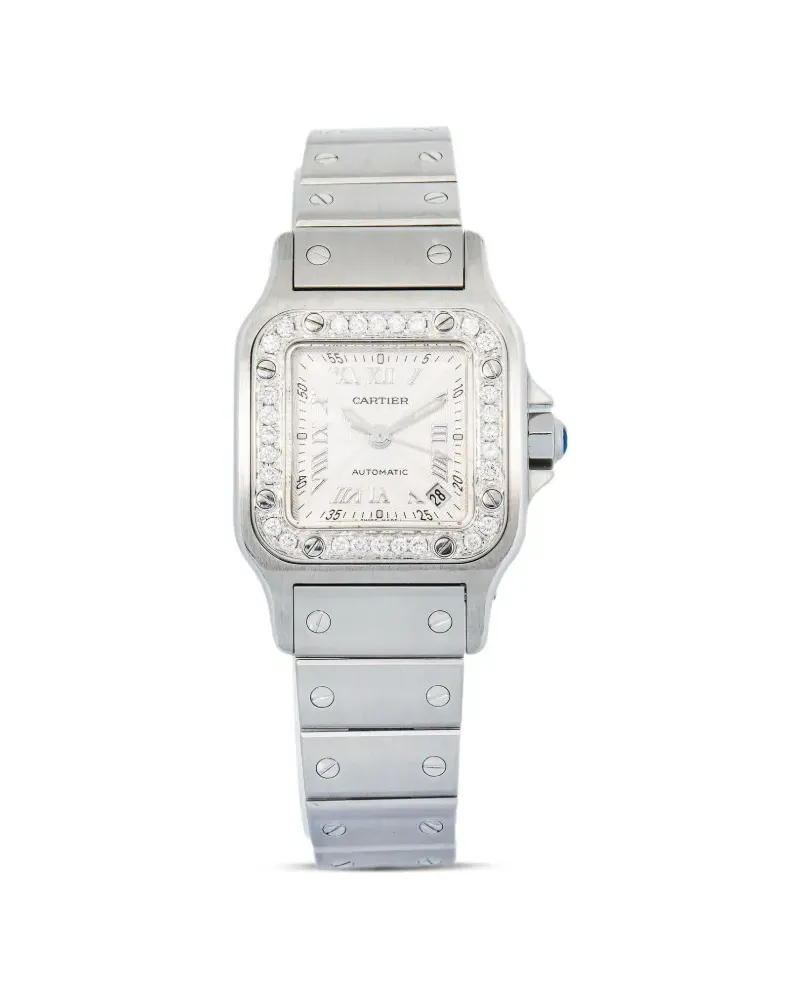 Cartier Pre-owned Santos Galbee Edelstahlarmband mit Diamanten 24mm - Weiß Weiß