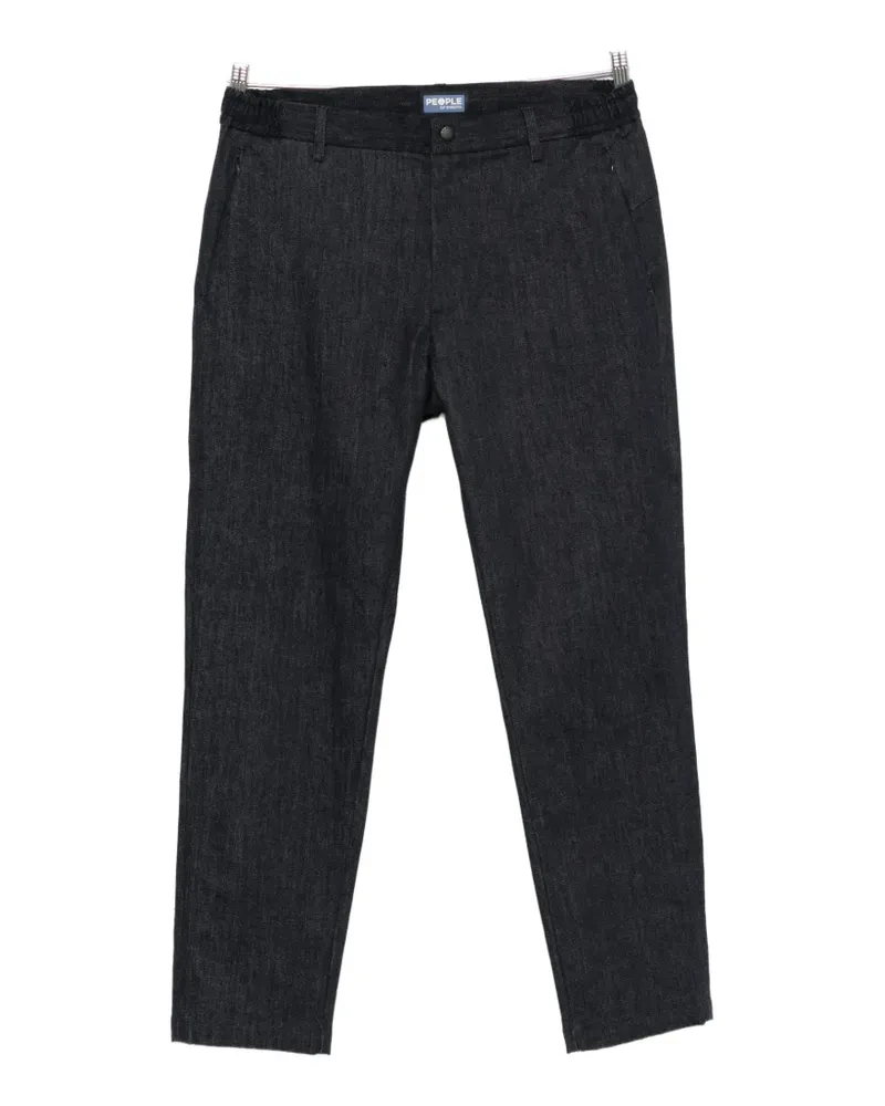 People of Shibuya Ozeki elasticated-waistband trousers - Blau Blau