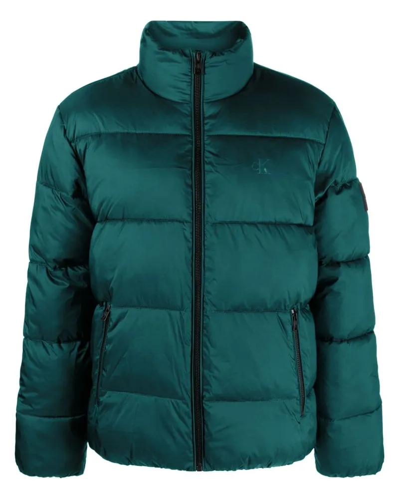 Calvin Klein Gefütterte Jacke mit Logo-Patch - Grün Grün