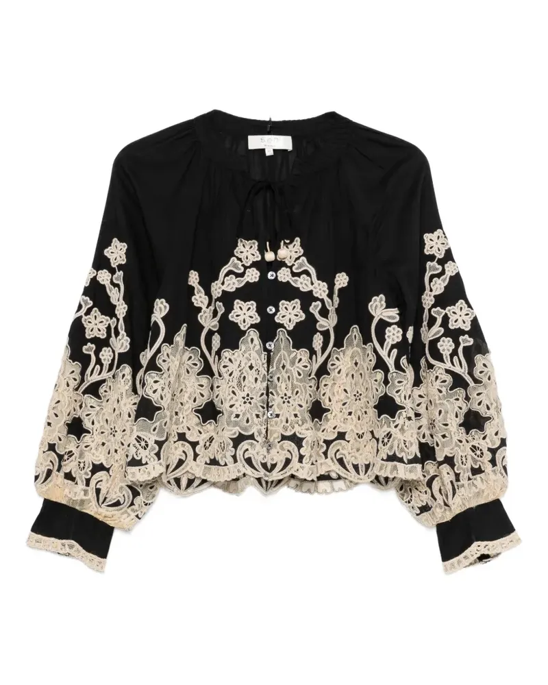Sea Gracelyn lace-trimmed embroidered blouse - Schwarz Schwarz