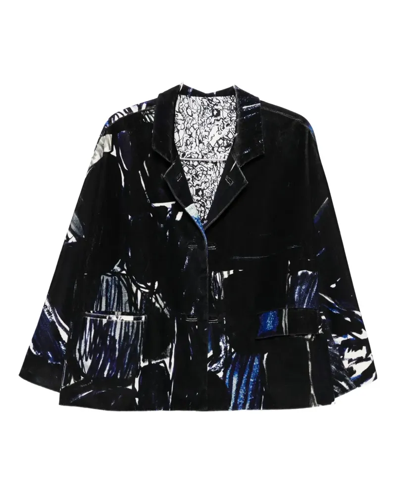 Daniela Gregis Blazer mit Blumen-Print - Schwarz Schwarz