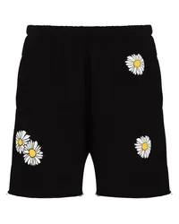 Natasha Zinko Shorts mit Margeriten-Print Schwarz