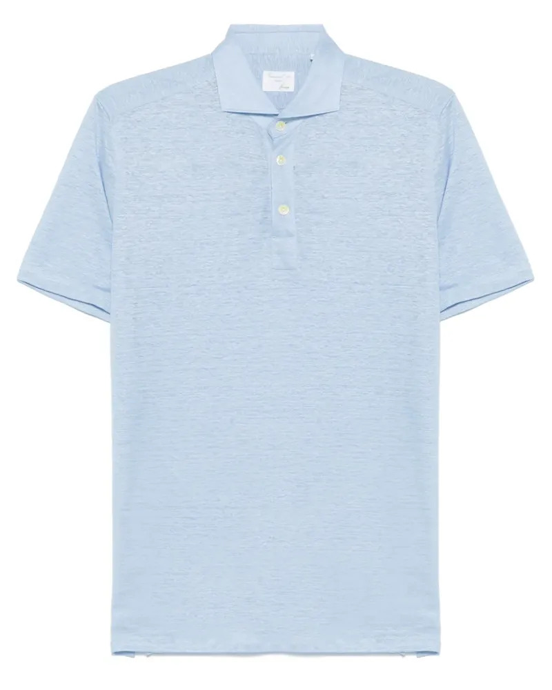 Finamore 1925 Poloshirt aus Leinen - Blau Blau
