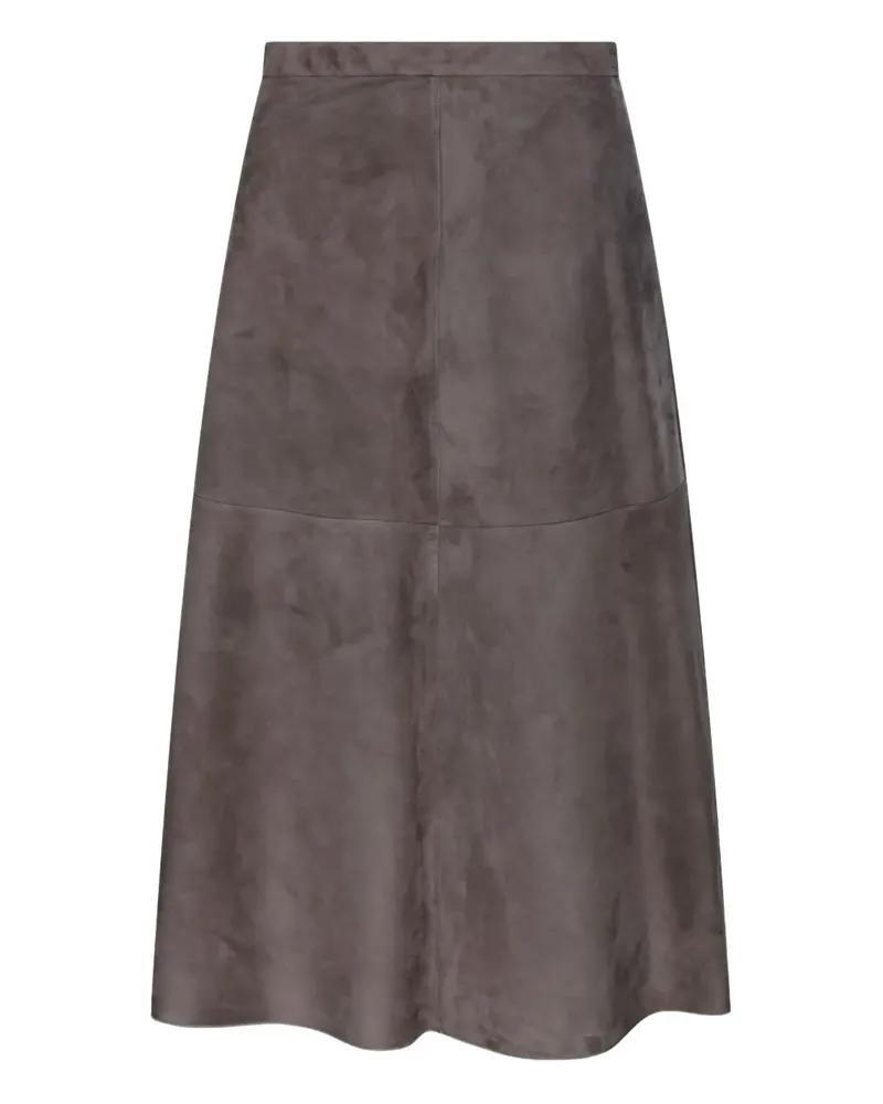 Max Mara Rock aus Wildleder - Grau Grau
