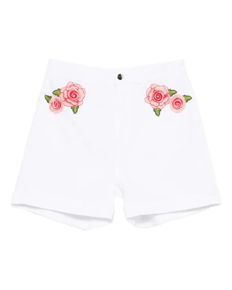 Blumarine Short-Set mit Blumen-Patches - Weiß Weiß