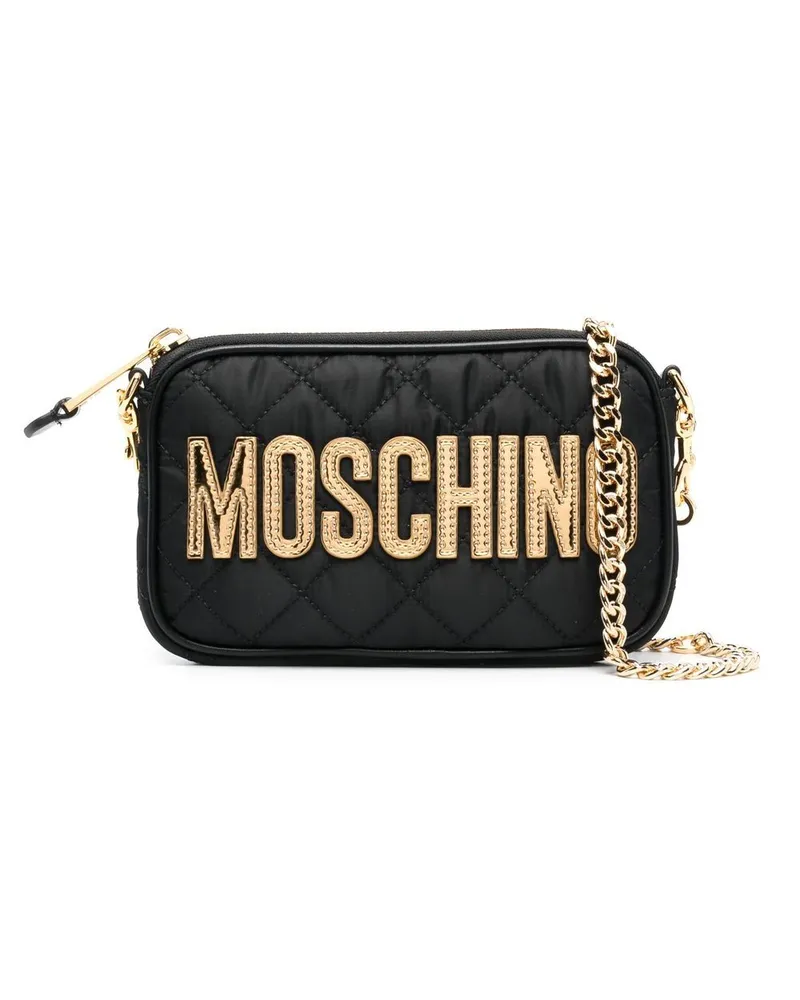 Moschino Gesteppte Schultertasche - Schwarz Schwarz