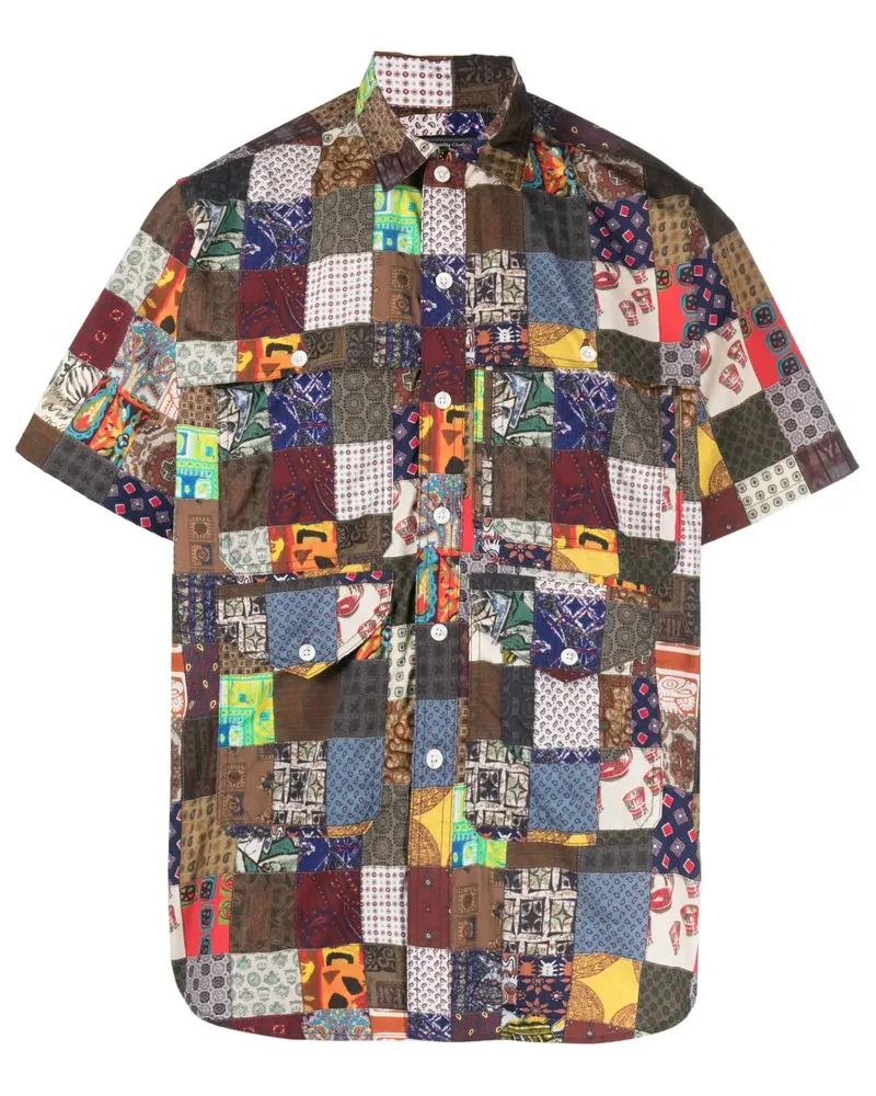 Beams Plus Adventure Hemd im Patchwork-Look - Braun Braun