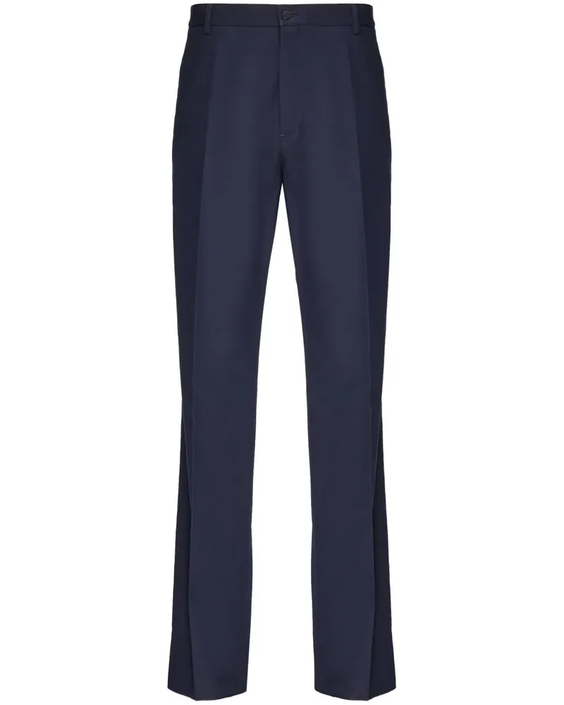 Ferragamo Gerade Hose mit Logo-Schild - Schwarz Schwarz