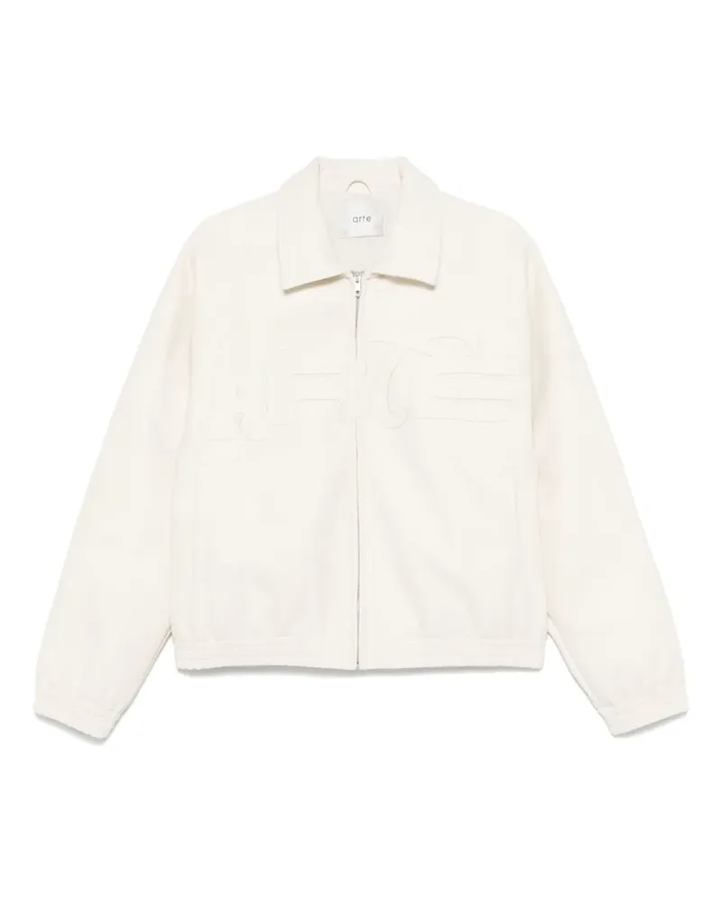Arte Antwerp Lederjacke mit Logo - Nude Nude
